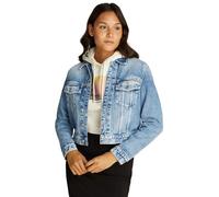 Calvin Klein Veste en Jean Femme Cropped 90S Regular Jacket Courte, Bleu (Denim Light), S