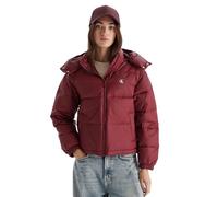 Calvin Klein Veste Matelassée Femme Essential Midweight avec Capuche, Rouge (Tawny Port), XS