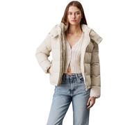 Calvin Klein Veste Matelassée Femme Matte Short Puffer avec Capuche, Beige (Pelican), M