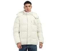 Calvin Klein Veste Matelassée Homme Essentials avec Capuche, Blanc (Ivory), XXL