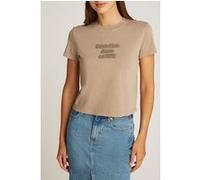 Calvin Klein Washed Puff Print T-shirt Taupe Gray Taille: S | T-shirts Outlet | Femme | Le Noir