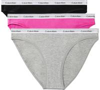 Calvin Klein Women Bikini 3PK Purple (Black/Grey Heather/Stunning Orchid) M