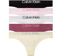 Calvin Klein Women Thong 5PK Pink (Black/CRADDLE Pink/Snow HTR/BERR) M