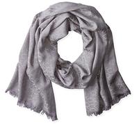 Calvin Klein Women's Logo Pashmina Scarf, Heathered Mid Grey, One Size