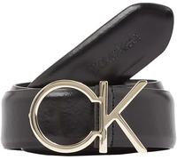 Calvin Klein Women's Re-Lock Logo Belt 30MM, Ck Black, 85