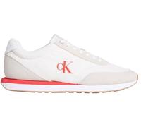 Calvin Klein Ym0Ym01361 Retro Runner Ess Mix Mat Low Top, Beige (Marshmallow/White/Orange), 8