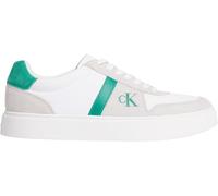 Calvin Klein Ym0Ym01395 Classic Cups Lace Mix EMB Tongue Low Top Blanc (Bright White/Enchanted Forest), 6.5