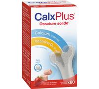 CalxPlus Sans Sucre Goût Fraise 60 Comprimés À Mâcher
