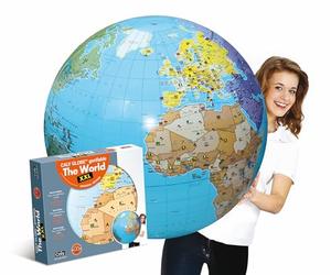 Caly - Globe Gonflable The World XXL 85cm en Anglais - 060ENF, Bleu Océan