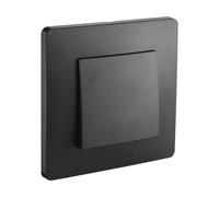 Debflex - Caly - Interrupteur Poussoir - Interrupteur Mural pour Commande d'Eclairage à Plusieurs Points De Contrôle - Commande Complète - ABS - Pose Encastrée - Noir - 85 x 85 x 33 mm