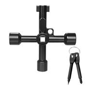 Calyprix Clé Triangle à 4 Voies, Universal Clé Triangle Universelle Multifonctionnelle pour Armoire Électrique, pour Coffret Électrique, Coffret Gaz, Eau