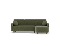 Calypso - canapé d'angle réversible 4 places convertible avec coffre en tissu - Vert