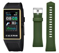 Calypso Montre Connectée Femme Caoutchouc Noir - Étanche IP68 - Contrôle Musique - Compteur de Pas et Calories - Multi Sports - Fréquence Cardiaque - Suivi Sommeil K8502/4
