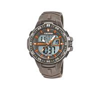Calypso Montre Digitale Analogique Homme Caoutchouc Gris - Quartz, 10 ATM, Date, Chronographe, Double Fuseau, Lumière, Alarme, 12/24 h - K5766/3 Flash Time