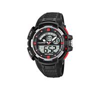 Calypso Montre Digitale Analogique Homme Caoutchouc Noir - Quartz, 10 ATM, Date, Chronographe, Double Fuseau, Lumière, Alarme, 12/24 h - K5767/3 Flash Time