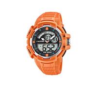 Calypso Montre Digitale Analogique Homme Caoutchouc Orange - Quartz, 10 ATM, Date, Chronographe, Double Fuseau, Lumière, Alarme, 12/24 h - K5767/1 Flash Time