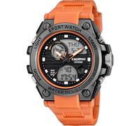 Calypso Montre Digitale Analogique Homme Caoutchouc Orange - Quarz, 5 ATM, Date, Chronographe, Double Fuseau, Lumière, Alarme, 12/24 h - K5875/2 Street Style