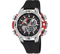 Calypso Montre Digitale Analogique Homme Caoutchouc - Quartz, Date, Chronographe, Double Fuseau, Lumière, Alarme - 10 ATM - K5586 Flash Time