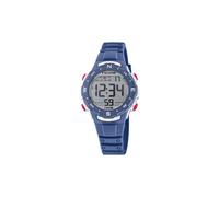 Calypso Montre Enfant Digitale - Bracelet Caoutchouc Bleu - Étanche 10 ATM - Date Calendrier Chronomètre Double Heure Lumière Alarme 12/24 h - Digital Crush - K5801/5