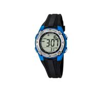 Calypso Montre enfant digitale K5685/5 – Caoutchouc noir, étanche 10 ATM, date, double horaire