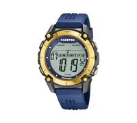 Calypso Montre Digitale Homme Caoutchouc Bleu - 10 ATM, Date, Chronographe, Double Fuseau, Lumière, Alarme, 12/24 h - K5814/2 Flash Time