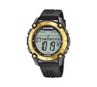 Calypso Montre Digitale Homme Caoutchouc Noir - 10 ATM, Date, Chronographe, Double Fuseau, Lumière, Alarme, 12/24 h - K5814/4 Flash Time