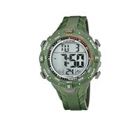 Calypso Montre Digitale Homme Caoutchouc Vert - 10 ATM, Date, Chronographe, Double Fuseau, Lumière, Alarme, 12/24 h - K5838/1 Flash Time