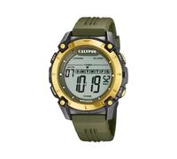 Calypso Montre Digitale Homme Caoutchouc Vert - 10 ATM, Date, Chronographe, Double Fuseau, Lumière, Alarme, 12/24 h - K5814/1 Flash Time