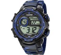 Calypso Montre Digitale Sport Homme Caoutchouc Bleu - 10 ATM, Date, Chronographe, Double Fuseau, Lumière, Alarme, 12/24 h - K5723/1 Flash Time