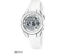 Calypso Montre Enfant Digitale - Caoutchouc Blanc - Étanche 10 ATM - Date Calendrier Chronographe Double Horaire Lumière Alarme 12/24h - K5571/1