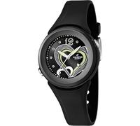 Calypso Montre Femme Trendy K5576/6 – Analogique, caoutchouc noir, Quartz, étanche 10 ATM