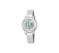Calypso Montre Femme Digitale Caoutchouc Argenté - Verre Haute Résistance - Étanche 10 ATM - Date, Calendrier, Chronographe, Double Heure, Lumière, Alarme, 12/24 h K5736/1