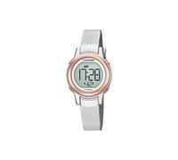 Calypso Montre Femme Digitale Caoutchouc Argenté - Verre Haute Résistance - Étanche 10 ATM - Date, Calendrier, Chronographe, Double Heure, Lumière, Alarme, 12/24 h K5736/2