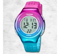 Calypso Montre Femmes Caoutchouc Rose Bleu Turquoise Numérique UK5841 /