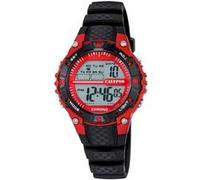 Calypso Montre enfant digitale K5684/6 — Caoutchouc noir, 10 ATM, chrono, alarme 12/24h