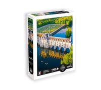 Calypto 3907100 Château de Chenonceau, 1000 pièces, Puzzle Doux au Toucher, Paysage avec Surface veloutée, pour Adultes et Enfants à partir de 9 Ans, France, rivière, Jardin