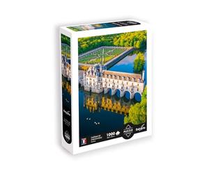 Calypto 3907100 Château de Chenonceau, 1000 pièces, Puzzle Doux au Toucher, Paysage avec Surface veloutée, pour Adultes et Enfants à partir de 9 Ans, France, rivière, Jardin