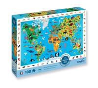 Calypto By Sentosphere Puzzle 100 Pièces - Cherche Et Trouve - Planisphère Des Animaux