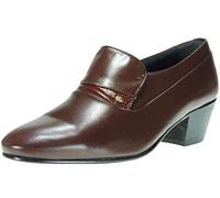 Calzados Romero. Chaussures à talon cubain de 4 cm pour homme. Semelle ou semelle en cuir., auburn, 45 EU