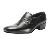 Calzados Romero. Chaussures à talon cubain de 4 cm pour homme. Semelle ou semelle en cuir., Noir , 41 EU