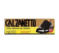 calzanetto - Crème supérieur pour chaussures avec cire de carnauba et huile d'amandes, 50 ml, noir