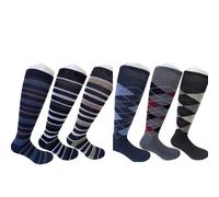 calze college - 6 paires de chaussettes longues pour homme en coton chaud avec dessins, élastiques (taille unique 39-46) Chaussettes longues pour homme, chaussettes hautes différents styles et motifs