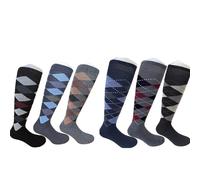 calze college - 6 paires de chaussettes longues pour homme en coton chaud avec dessins, élastiques (taille unique 39-46) Chaussettes longues pour homme, chaussettes hautes différents styles et motifs