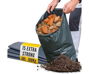Calzette Grands sacs à gravats robustes - Sac poubelle solide pour les constructeurs et le jardinage 100 μm pour la maison, le jardin, le bricolage - les constructeurs