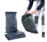 CALZETTE Lot de 4 sacs poubelle robustes pour sol de construction, gravats, sacs de construction ultra résistants (40 L, gris)