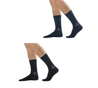 CALZITALY 2 Paires de Chaussettes Homme en Coton | Chaussette Haute Classique Logo Sport | Bleu et Noir | 39/42, 43/46 | Made in Italy (43/46, Logo Football)