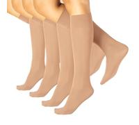 CALZITALY 4 Paires Mi-Bas Au Genou Opaque, Chaussettes Hautes En Microfibre | Noir, Bleu | 40 DEN | Bonnetterie Italienne (Taille unique, Natural Venice)