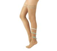 CALZITALY Bas Autofixant de Soutien Médical à Compression Graduée Moyenne 10-14 mm/Hg | Noir, Beige | S, M, L, XL | 70 DEN | Fabriqué en Italie