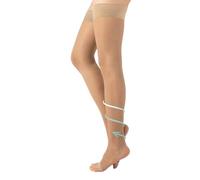 CALZITALY Bas Autofixant de Soutien Médicaux Pointe Ouverte à Compression Graduée Forte 18-22 mm/Hg | Noir, Naturel | S, M, L, XL | 140 DEN | Made in Italy (M, Naturel)