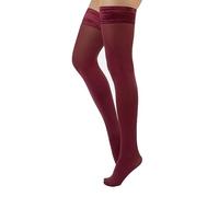CALZITALY Bas Autofixant Opaque en Microfibre | Collant Autofixants avec Bande Lisse | Noir, Bleu, Vert, Rouge | S - 4XL | 60 DEN | Made in Italy (Portwine, XXL)